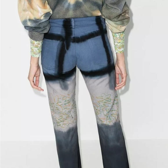 Collina Strada Runway Hand Dyed Straight Leg Jeans Size S - Picture 5 of 16